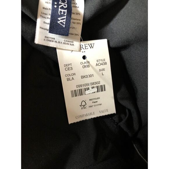 J. Crew Strapless One Piece Swimsuit Detachable Halter Strap Black NWT Large - Picture 7 of 12